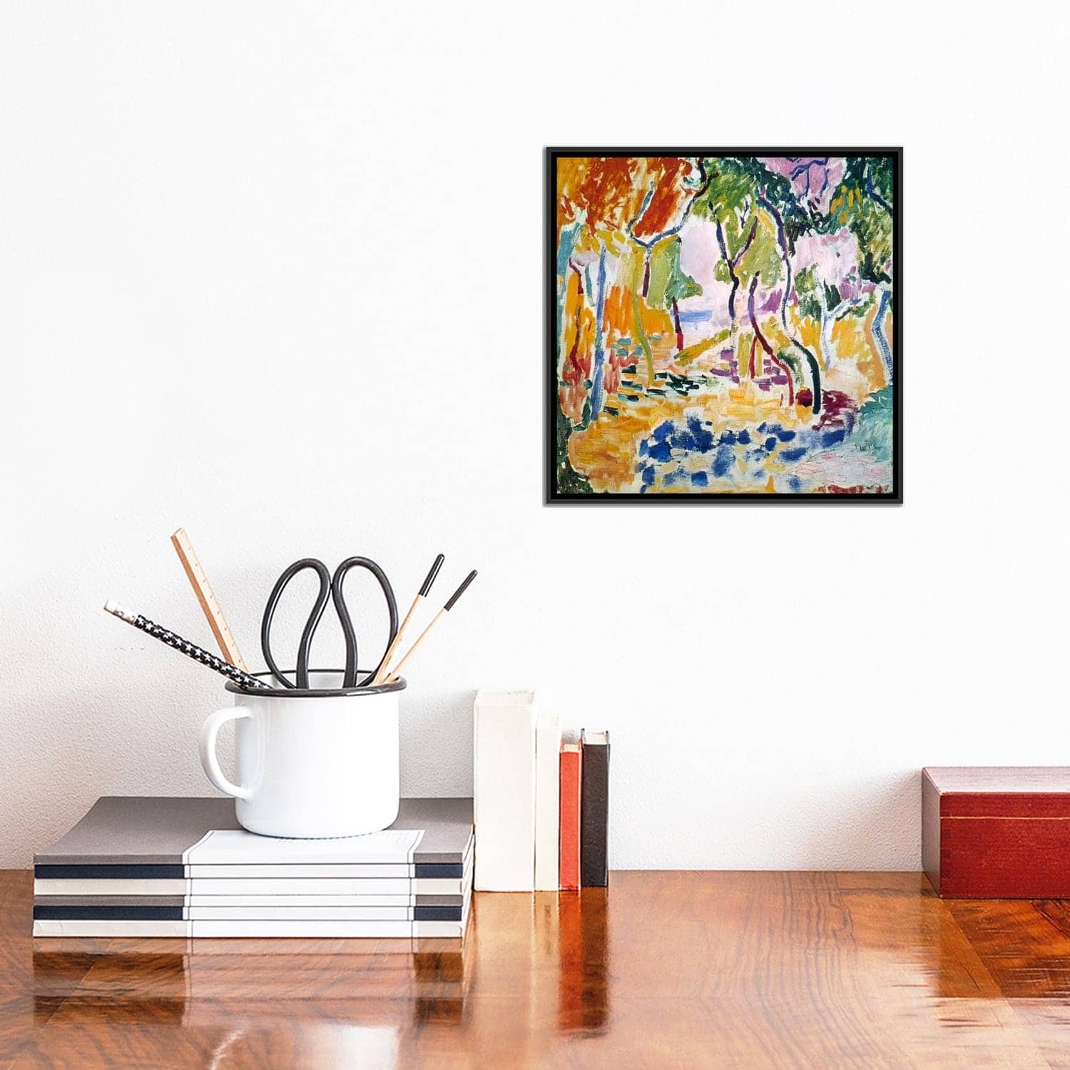 iCanvas "Landscape near Collioure (Study for Le Bonheur de Vivre), 1905" by Henri Matisse Framed